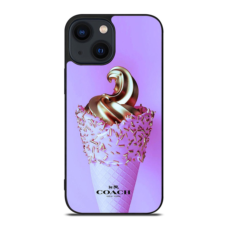 COACH NEW YORK LOGO GOLDEN ICE CREAM ICON iPhone 14 Plus Case Cover