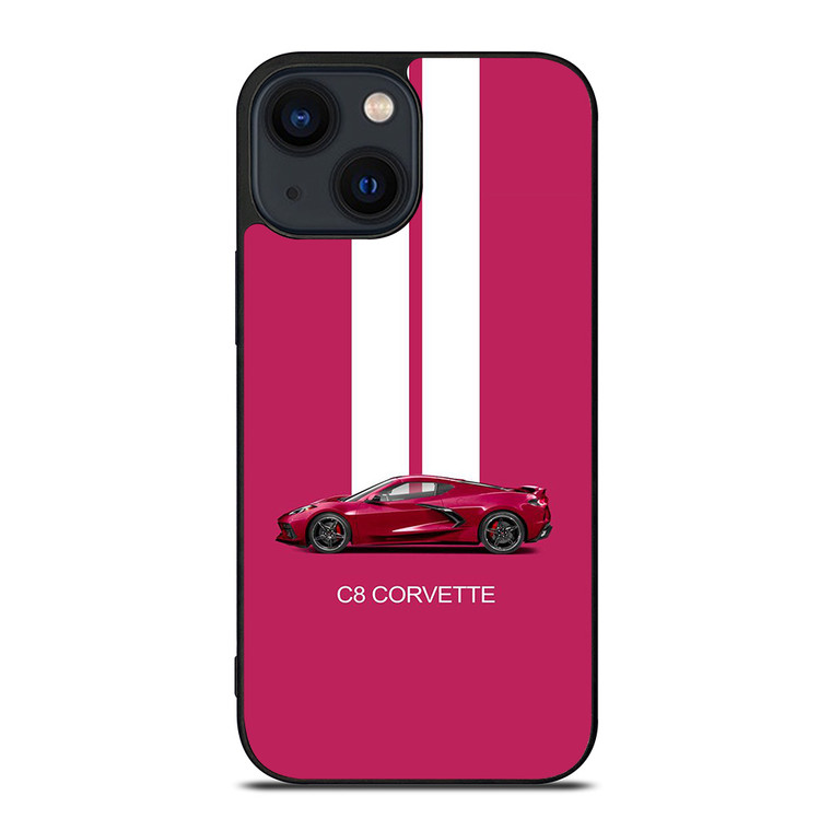 CORVETTE CAR C8 PINK iPhone 14 Plus Case Cover