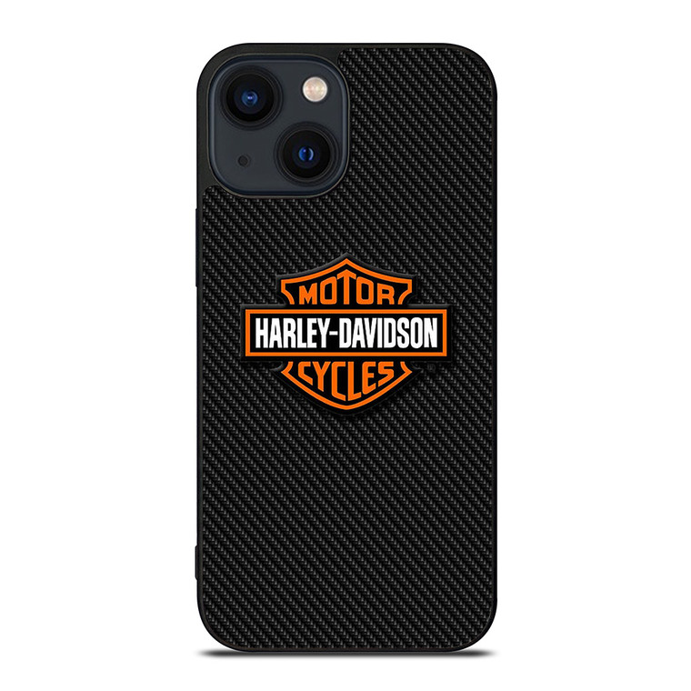 HARLEY DAVIDSON MOTORCYCLES LOGO CARBON iPhone 14 Plus Case Cover