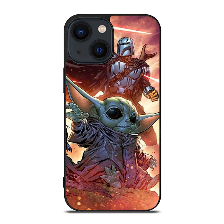 MANDALORIAN AND BABY YODA STAR WARS iPhone 14 Plus Case Cover