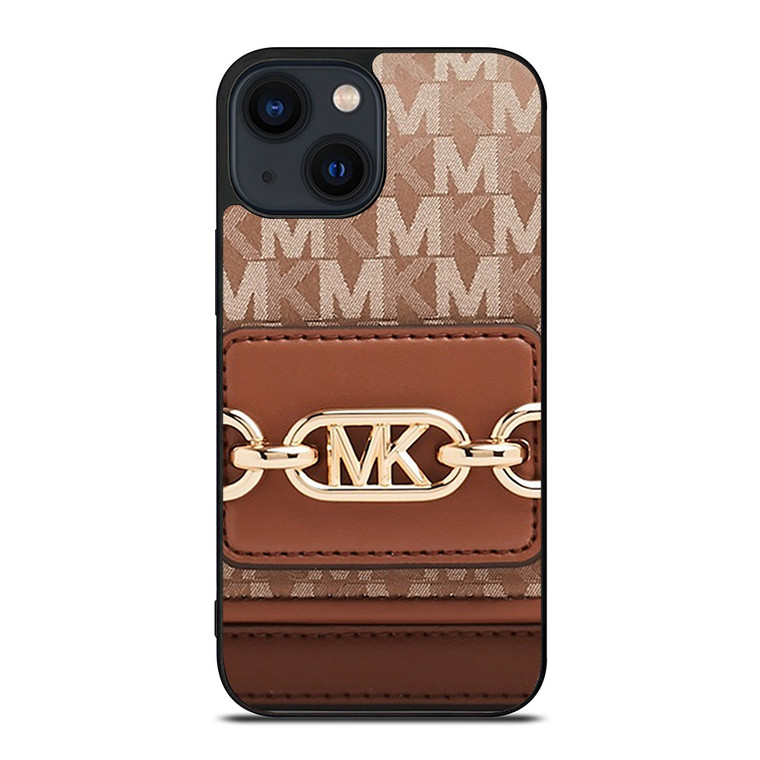 MK MICHAEL KORS LOGO BROWN BAG iPhone 14 Plus Case Cover