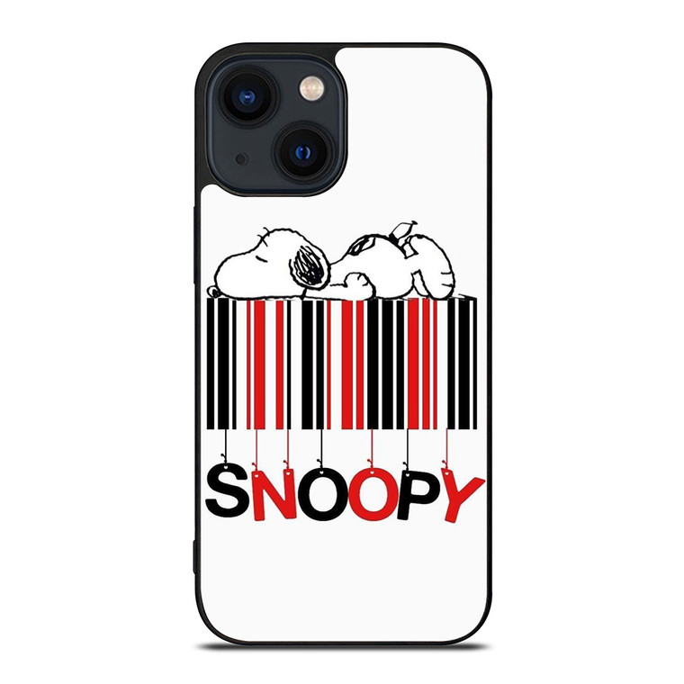 SNOOPY THE PEANUTS CARTOON BARCODE iPhone 14 Plus Case Cover