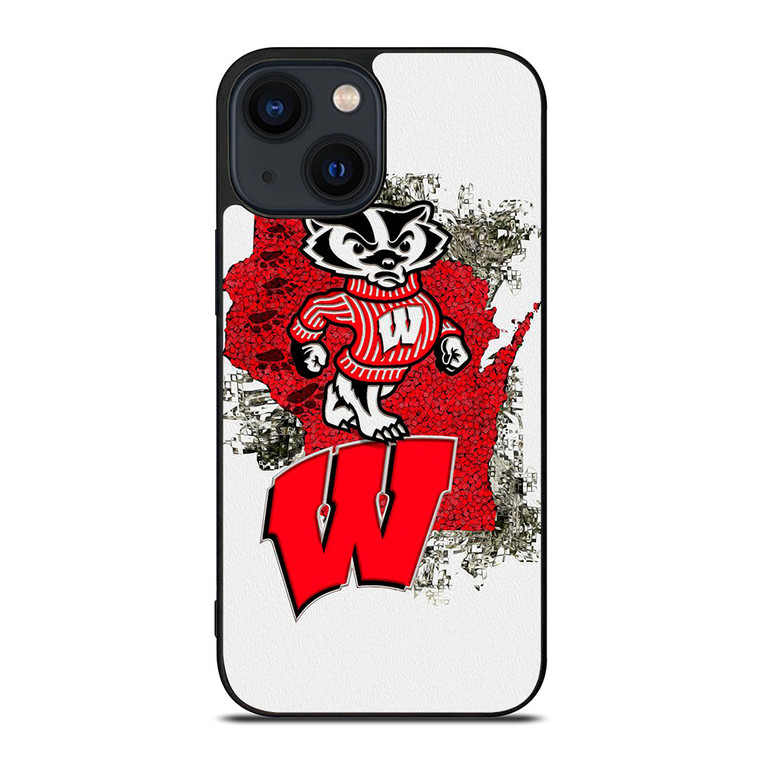 WISCONSIN BADGERS UNIVERSITY FOOTBALL LOGO iPhone 14 Plus Case Cover