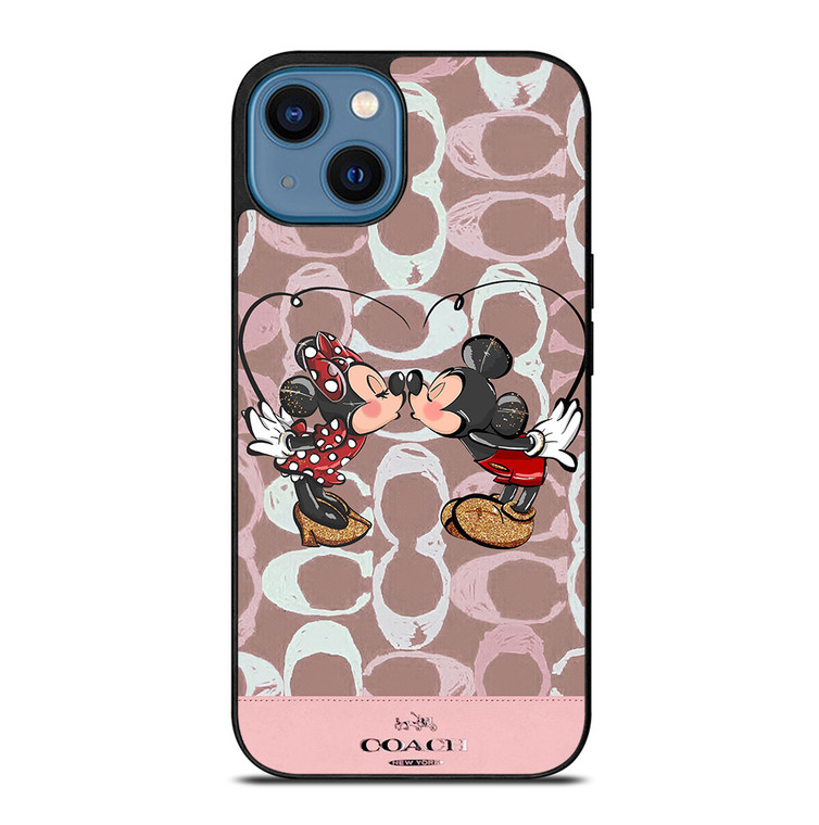 COACH NEW YORK LOGO MICKEY MINNIE MOUSE DISNEY KISS iPhone 14 Case Cover