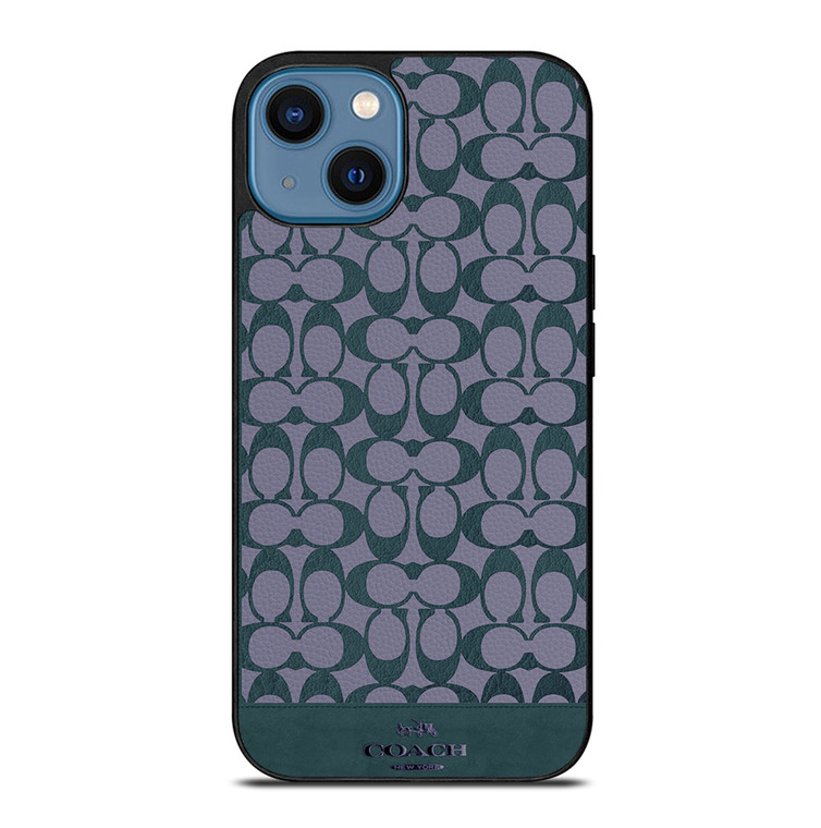 COACH NEW YORK LOGO PATTERN GREEN EMBLEM iPhone 14 Case Cover