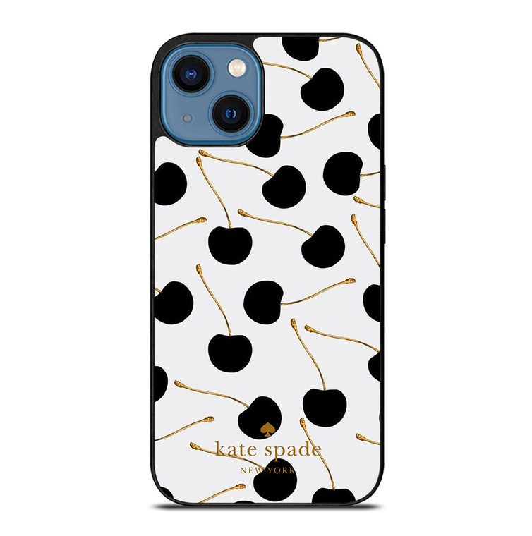 KATE SPADE NEW YORK LOGO BLACK CHERRIES iPhone 14 Case Cover