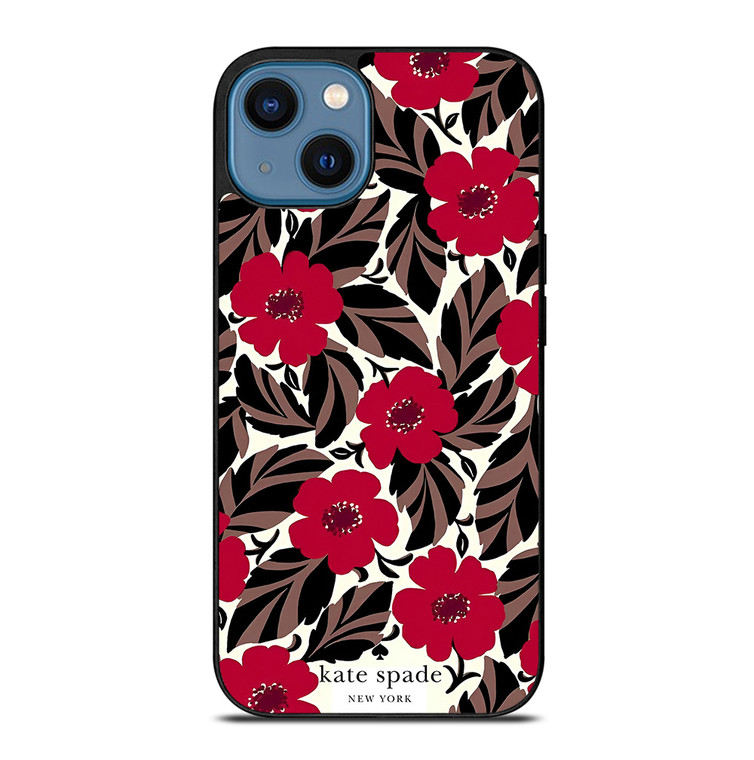 KATE SPADE NEW YORK LOGO RED ROSES iPhone 14 Case Cover