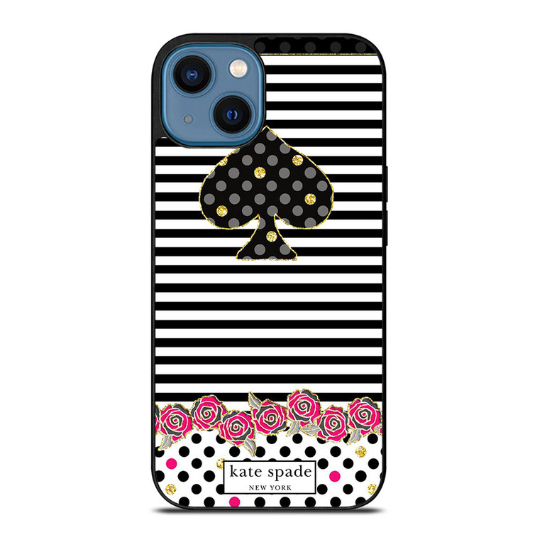KATE SPADE NEW YORK LOGO STRIPES POLKADOTS iPhone 14 Case Cover