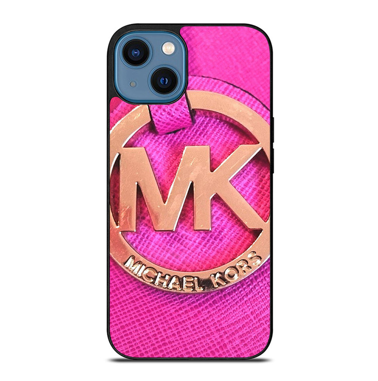 MICHAEL KORS MK LOGO PINK GOLD EMBLEM iPhone 14 Case Cover