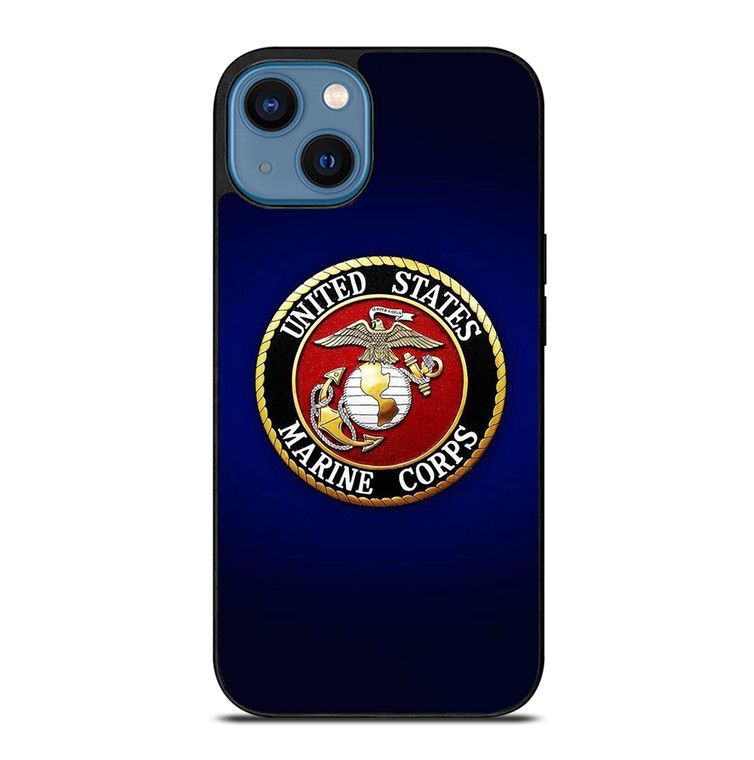 UNITED STATES US MARINE CORPS LOGO BLUE iPhone 14 Case Cover