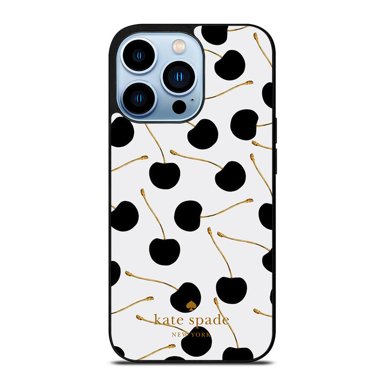 KATE SPADE NEW YORK LOGO BLACK CHERRIES iPhone 13 Pro Max Case Cover