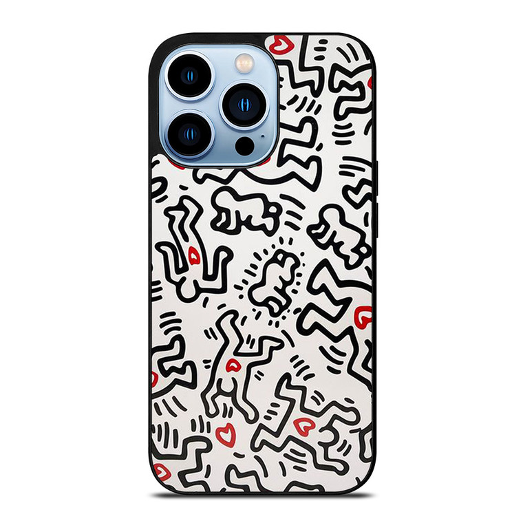 KEITH HARING ART HEART FIGURES iPhone 13 Pro Max Case Cover
