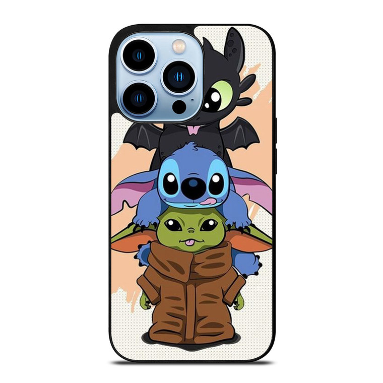 TOOTHLESS STITCH BABY YODA CUTE CARTOON iPhone 13 Pro Max Case Cover