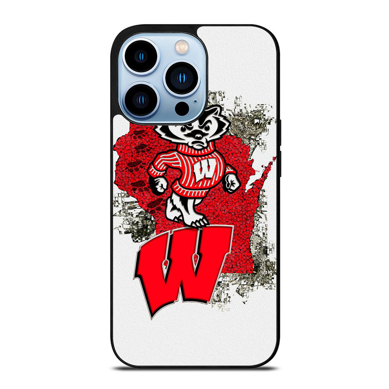 WISCONSIN BADGERS UNIVERSITY FOOTBALL LOGO iPhone 13 Pro Max Case Cover