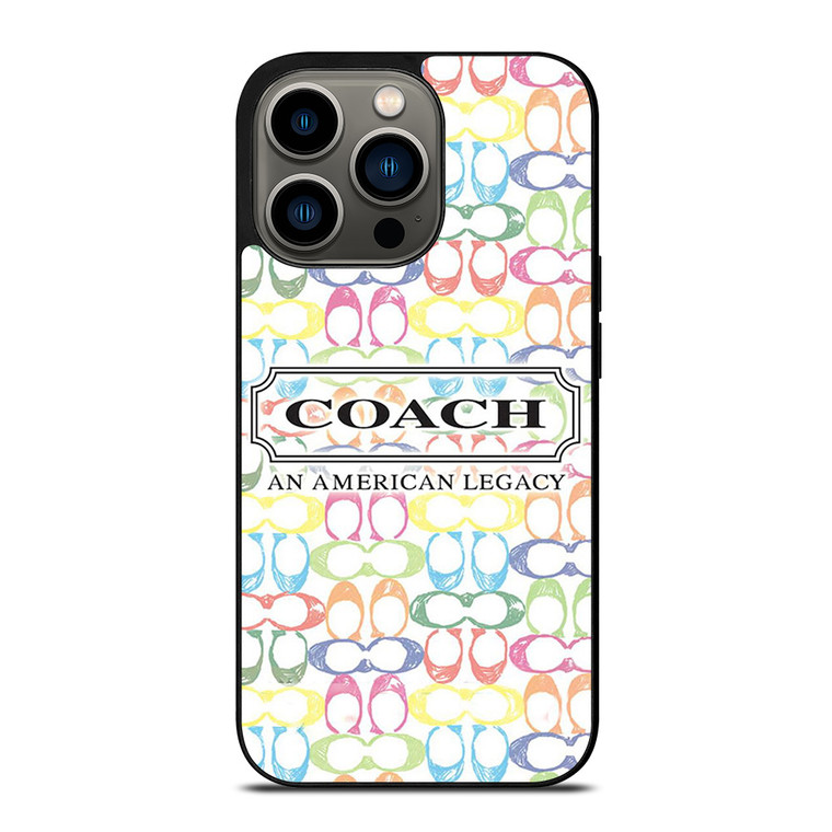 COACH NEW YORK LOGO AMERICAN LEGACY COLORFUL PATTERN iPhone 13 Pro Case Cover