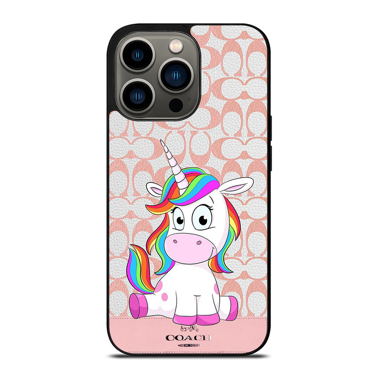 COACH NEW YORK LOGO CUTE UNICORN iPhone 13 Pro Case Cover