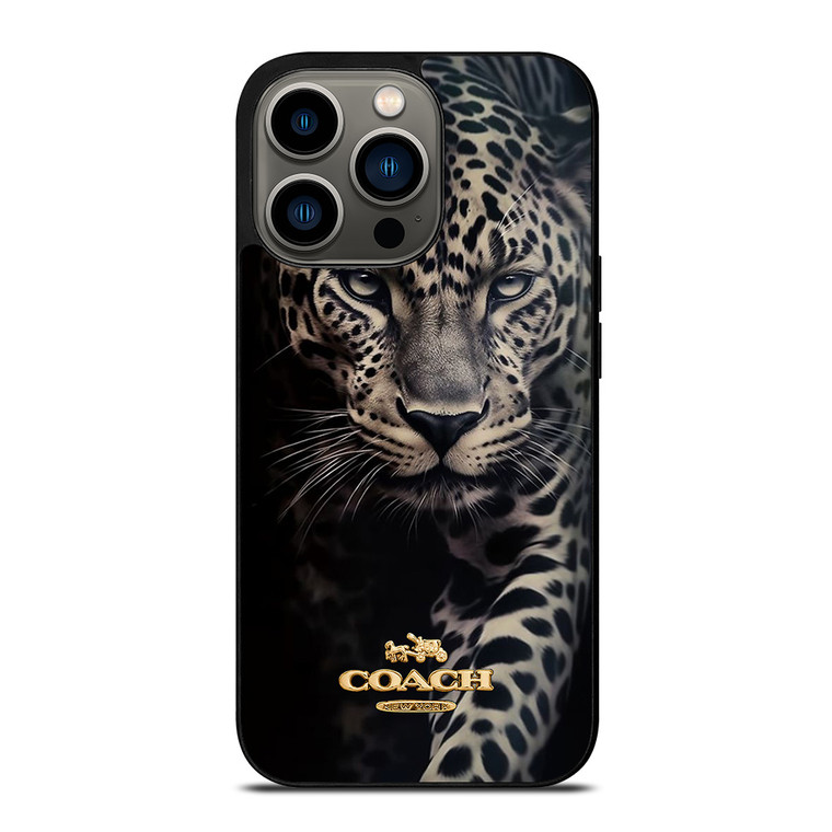 COACH NEW YORK LOGO LEOPARD iPhone 13 Pro Case Cover