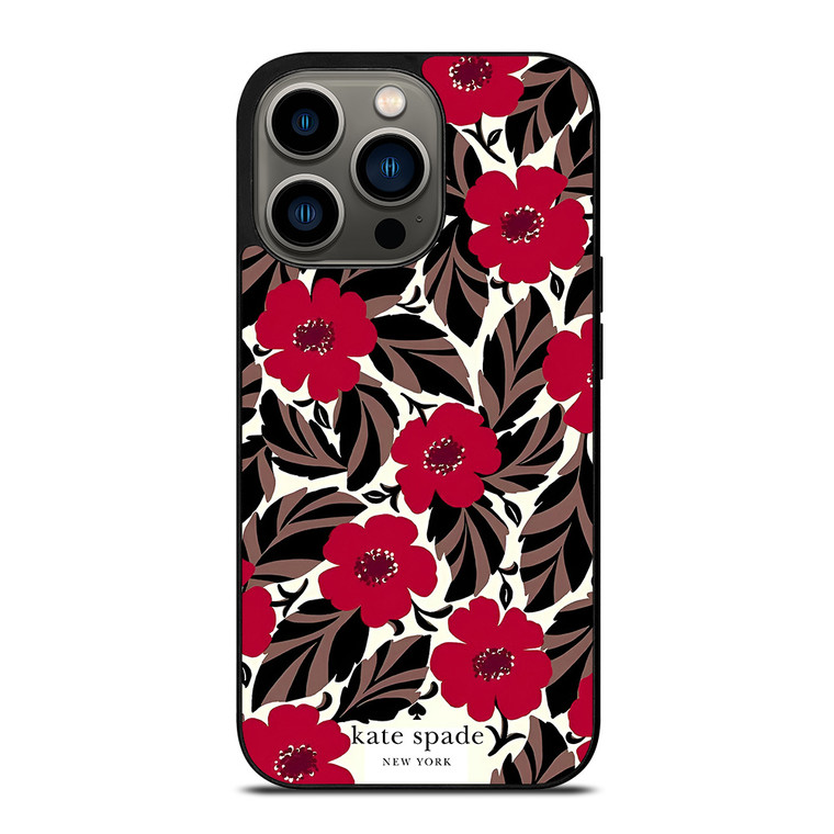 KATE SPADE NEW YORK LOGO RED ROSES iPhone 13 Pro Case Cover