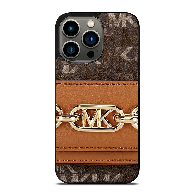 MICHAEL KORS MK LOGO BROWN BAG iPhone 13 Pro Case Cover