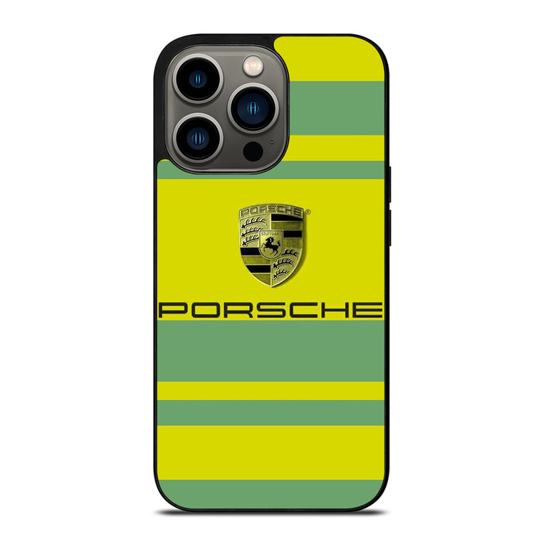 PORSCHE CAR LOGO YELLOW GREEN ICON iPhone 13 Pro Case Cover