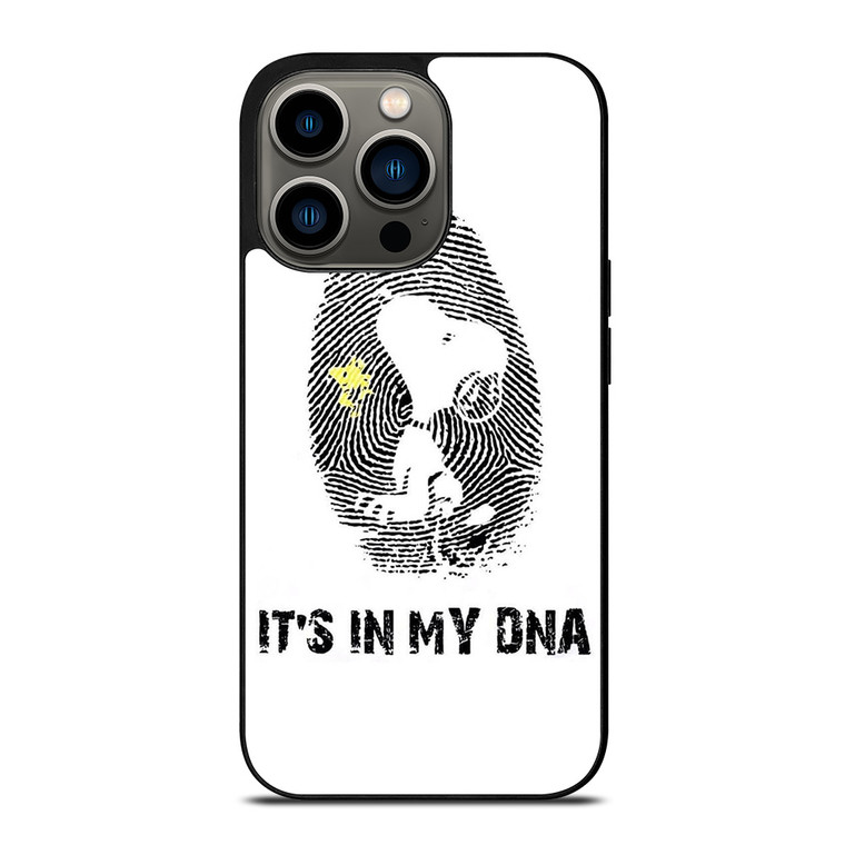 SNOOPY THE PEANUTS FINGER PRINT MY DNA iPhone 13 Pro Case Cover