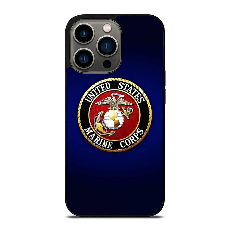 UNITED STATES US MARINE CORPS LOGO BLUE iPhone 13 Pro Case Cover
