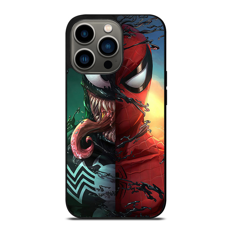 VENOM V SPIDERMAN FACE SUPERHERO MARVEL COMICS iPhone 13 Pro Case Cover