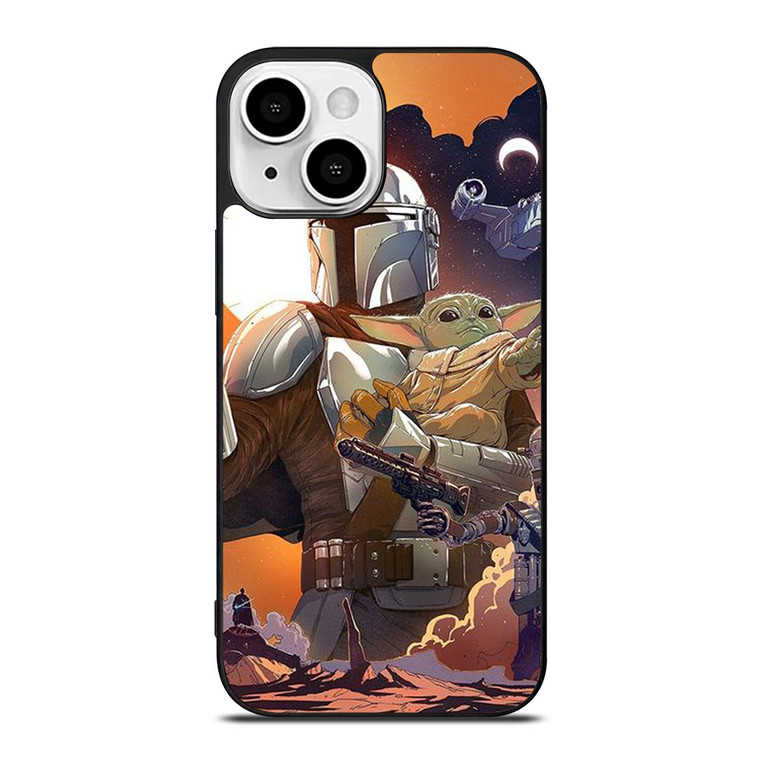 BABY YODA AND MANDALORIAN STAR WARS iPhone 13 Mini Case Cover