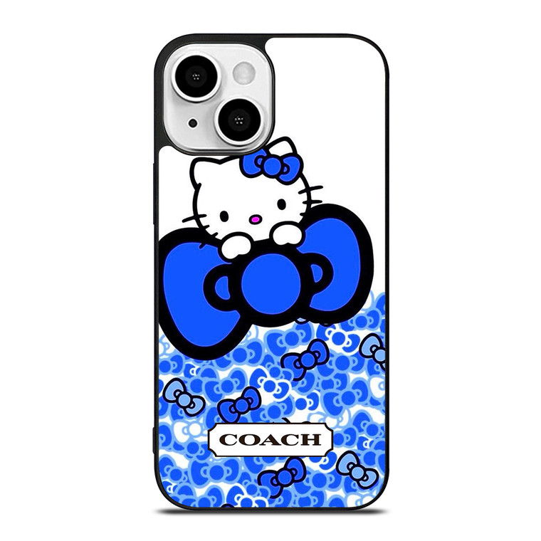 COACH NEW YORK LOGO HELLO KITTY BLUE TIE BOW iPhone 13 Mini Case Cover