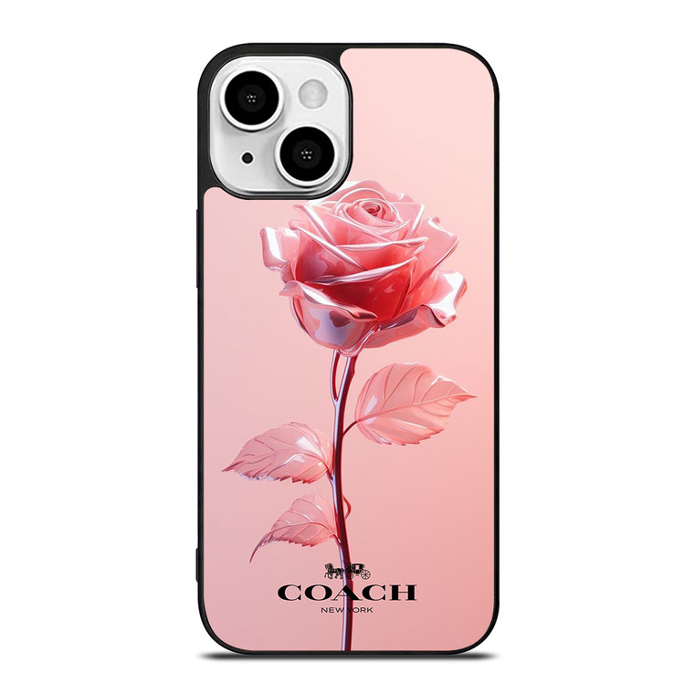 COACH NEW YORK PINK ROSE iPhone 13 Mini Case Cover