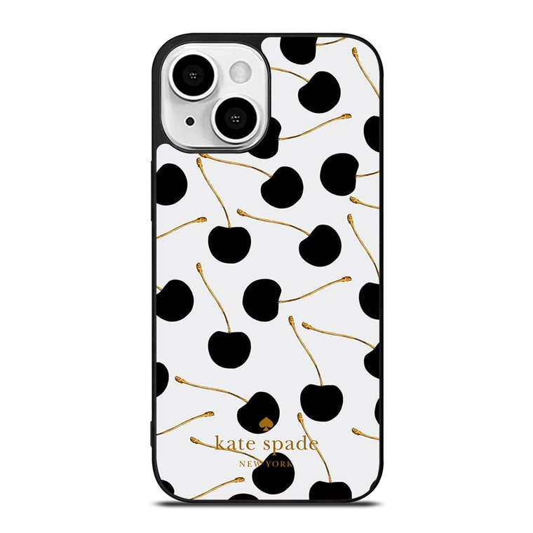 KATE SPADE NEW YORK LOGO BLACK CHERRIES iPhone 13 Mini Case Cover
