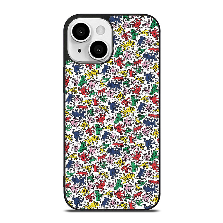 KEITH HARING ART COLORFUL FIGURES iPhone 13 Mini Case Cover