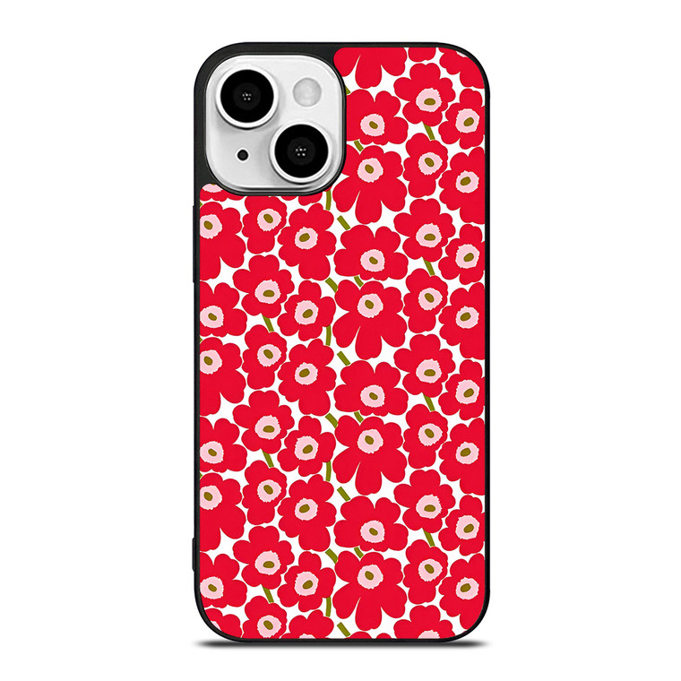 MARIMEKO PATTERN RED POPPY FLOWER iPhone 13 Mini Case Cover