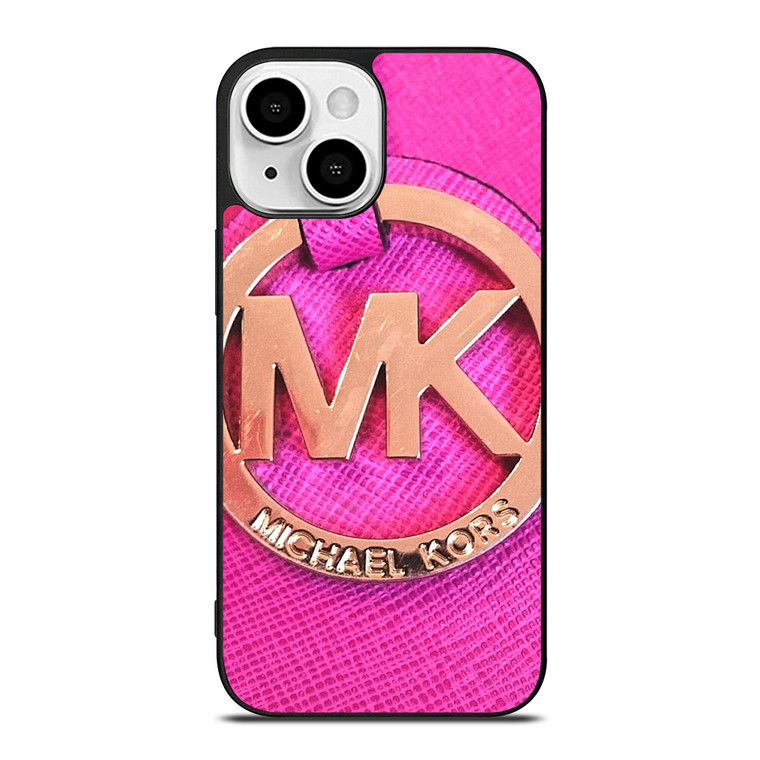 MICHAEL KORS MK LOGO PINK GOLD EMBLEM iPhone 13 Mini Case Cover
