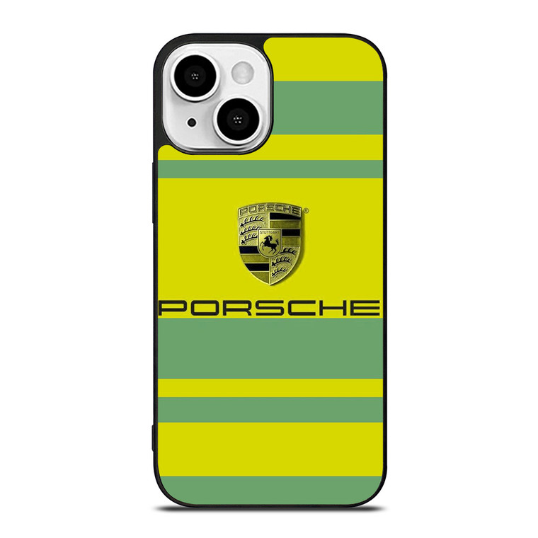 PORSCHE CAR LOGO YELLOW GREEN ICON iPhone 13 Mini Case Cover