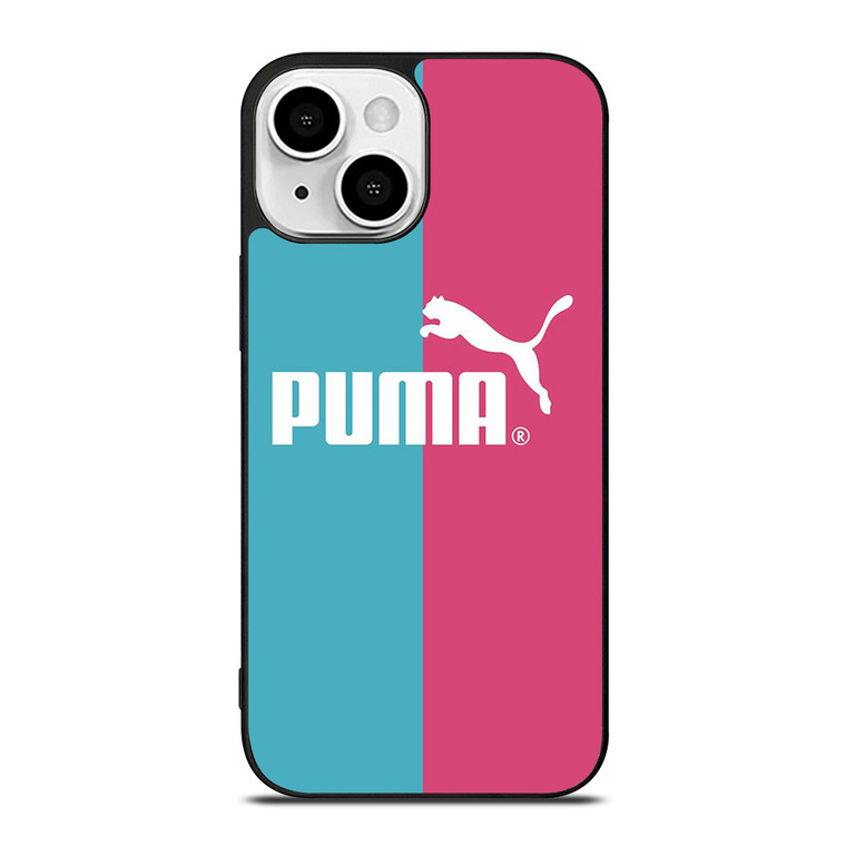 PUMA LOGO BLUE PINK ICON iPhone 13 Mini Case Cover