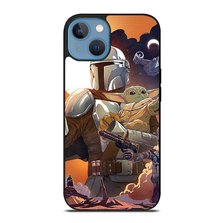 BABY YODA AND MANDALORIAN STAR WARS iPhone 13 Case Cover