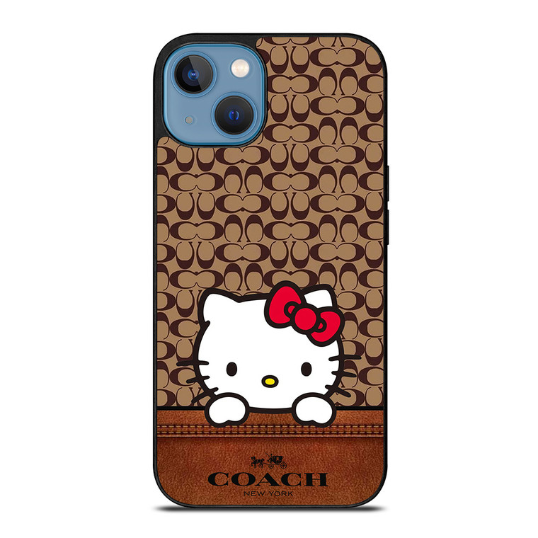 COACH NEW YORK LOGO HELLO KITTY BROWN iPhone 13 Case Cover COACH NEW YORK LOGO HELLO KITTY BROWN iPhone 13 Case Cover