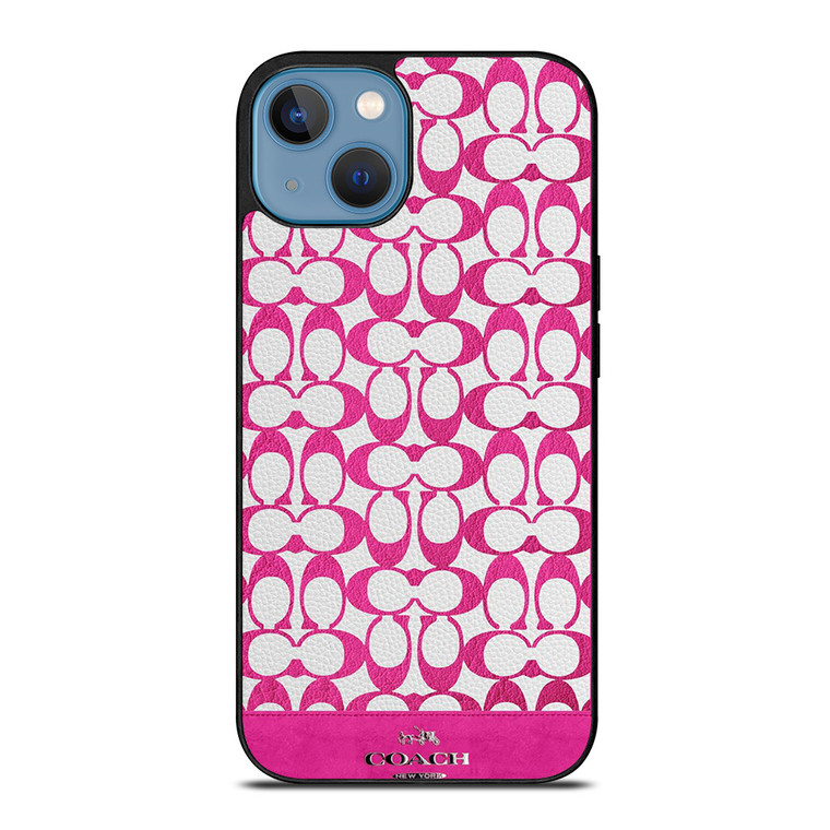 COACH NEW YORK LOGO PATTERN PINK EMBLEM iPhone 13 Case Cover