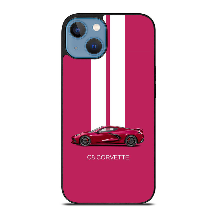 CORVETTE CAR C8 PINK iPhone 13 Case Cover