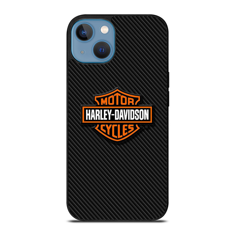 HARLEY DAVIDSON MOTORCYCLES LOGO CARBON iPhone 13 Case Cover