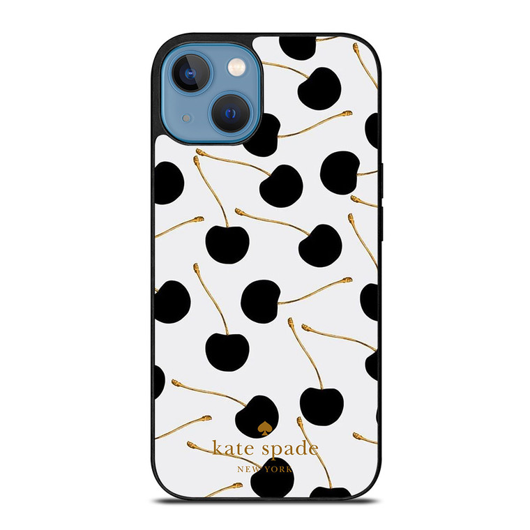 KATE SPADE NEW YORK LOGO BLACK CHERRIES iPhone 13 Case Cover
