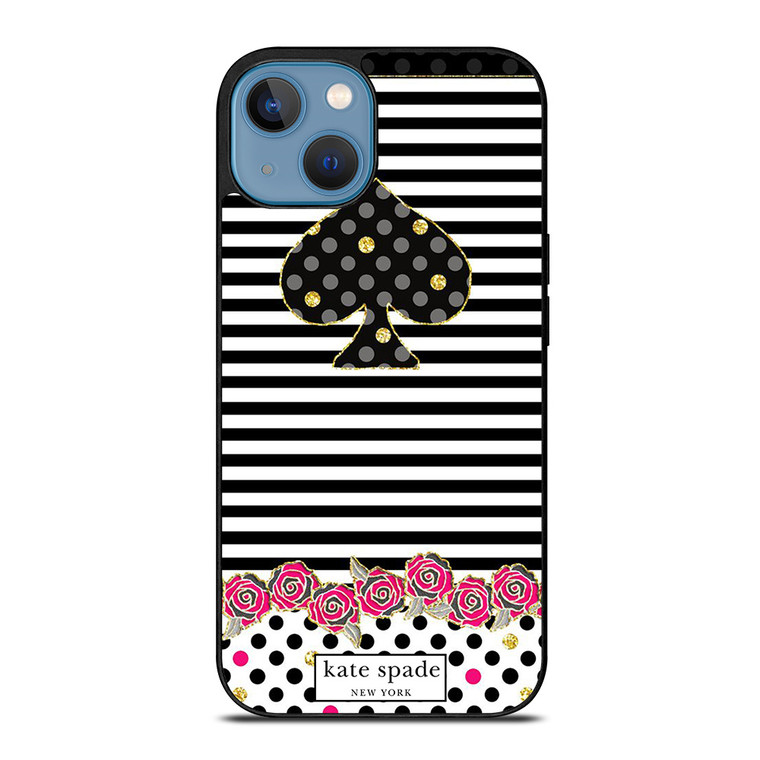 KATE SPADE NEW YORK LOGO STRIPES POLKADOTS iPhone 13 Case Cover