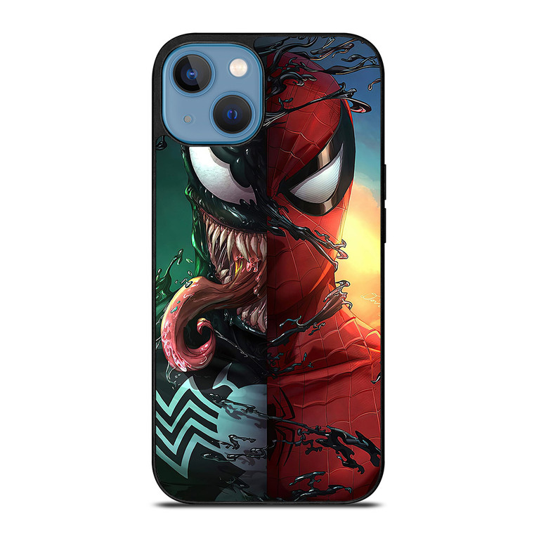 VENOM V SPIDERMAN FACE SUPERHERO MARVEL COMICS iPhone 13 Case Cover