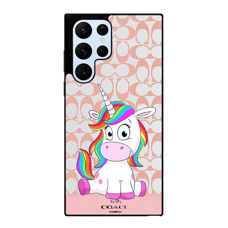 COACH NEW YORK LOGO CUTE UNICORN Samsung Galaxy S22 Ultra Case Cover