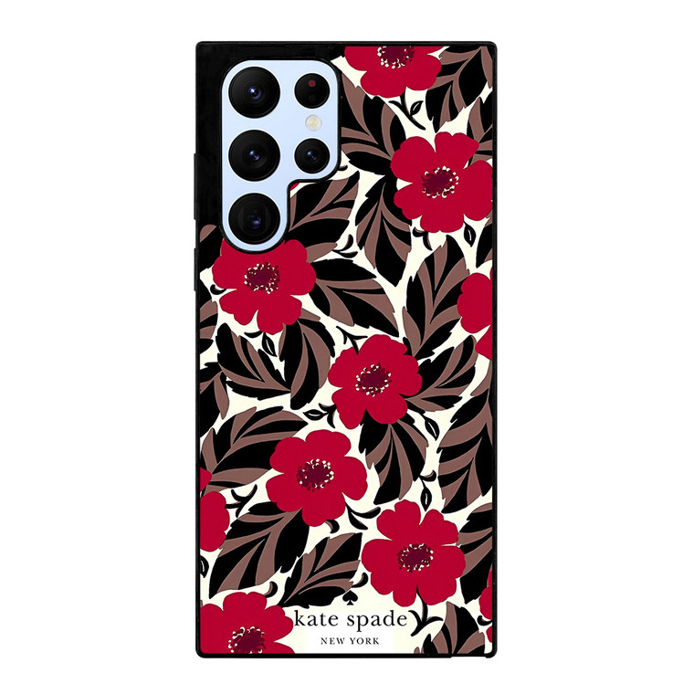 KATE SPADE NEW YORK LOGO RED ROSES Samsung Galaxy S22 Ultra Case Cover