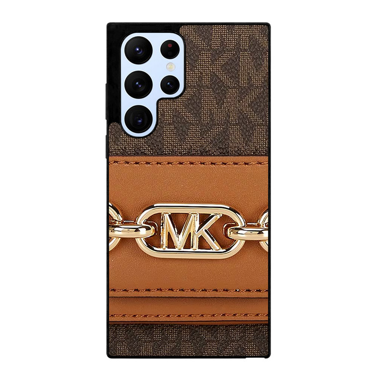 MICHAEL KORS MK LOGO BROWN BAG Samsung Galaxy S22 Ultra Case Cover