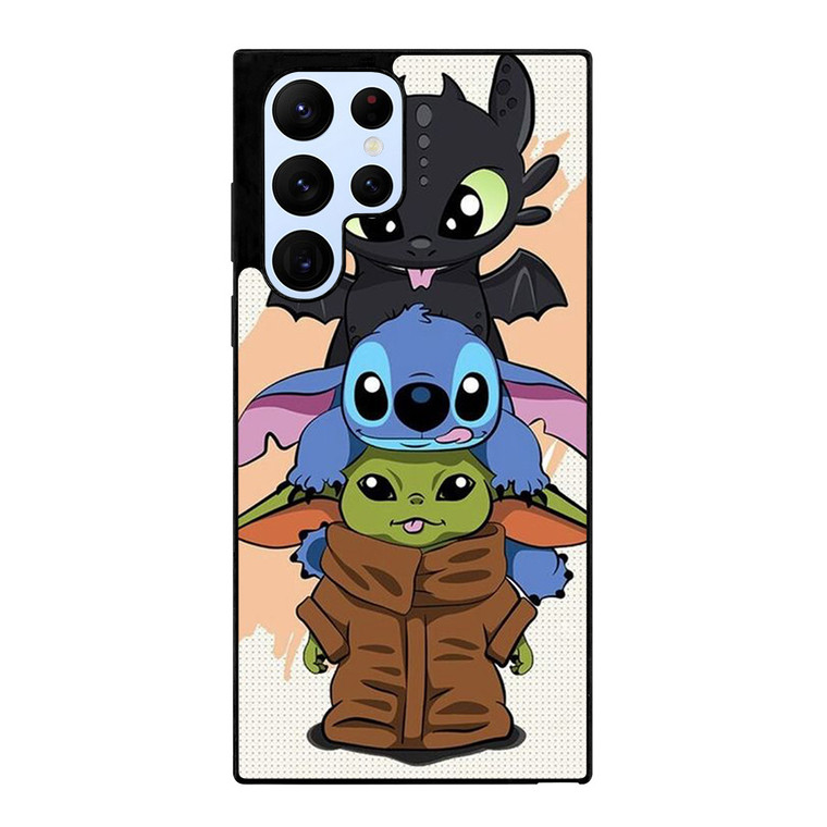 TOOTHLESS STITCH BABY YODA CUTE CARTOON Samsung Galaxy S22 Ultra Case Cover