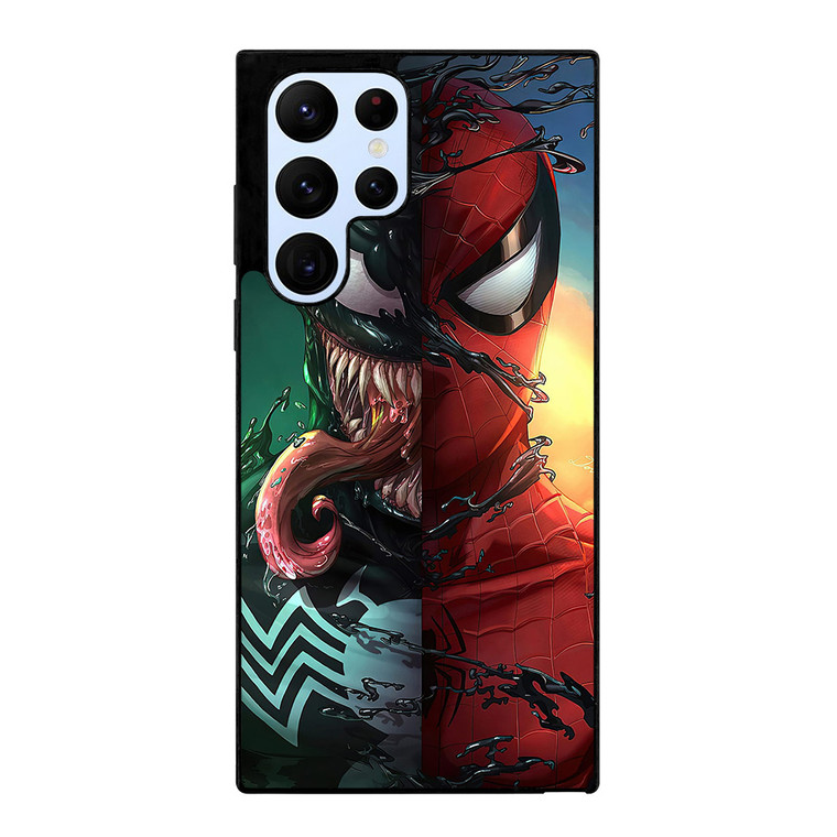 VENOM V SPIDERMAN FACE SUPERHERO MARVEL COMICS Samsung Galaxy S22 Ultra Case Cover