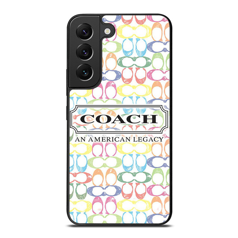 COACH NEW YORK LOGO AMERICAN LEGACY COLORFUL PATTERN Samsung Galaxy S22 Plus Case Cover